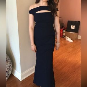 Navy Chiara Boni La Petite Robe Evening Gown